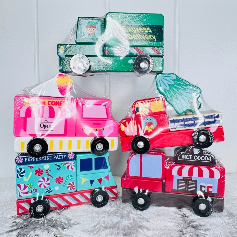 Target Bullseye Playground SET OF 5 Christmas Wooden Trucks